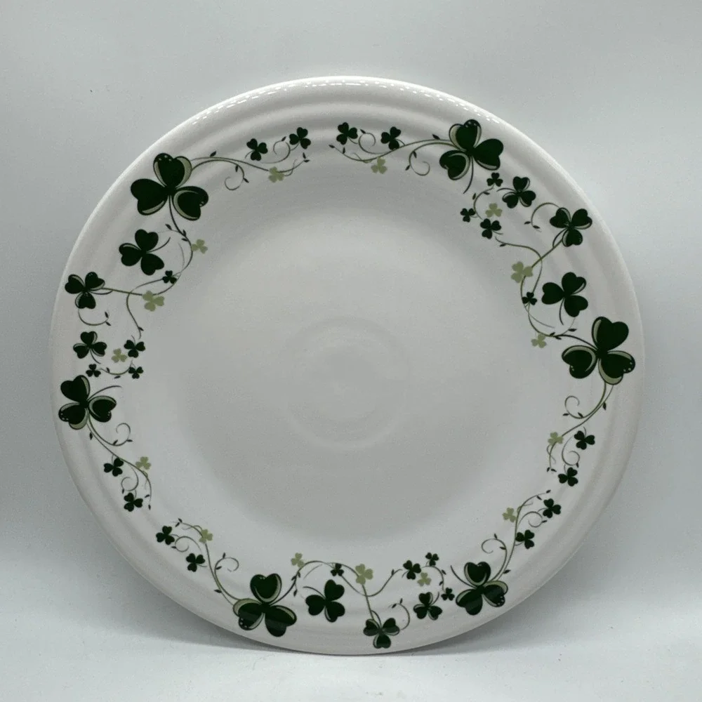 Fiestaware St Patricks Lunch Plate Fiesta White 9 inch Luncheon NEW #1